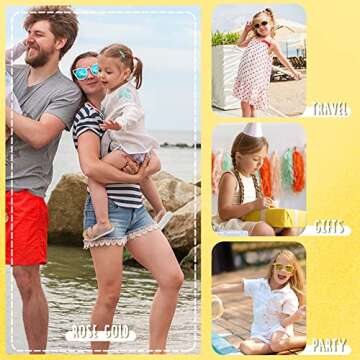 Girls Sandals Open Toe Kids Summer Flat Sandals Casual Fashion Dress Shoes with Elastic Straps