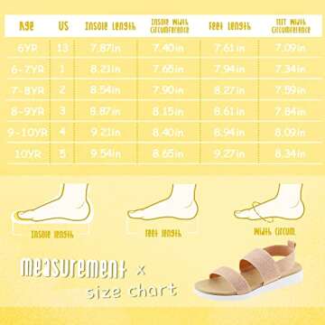 Girls Sandals Open Toe Kids Summer Flat Sandals Casual Fashion Dress Shoes with Elastic Straps