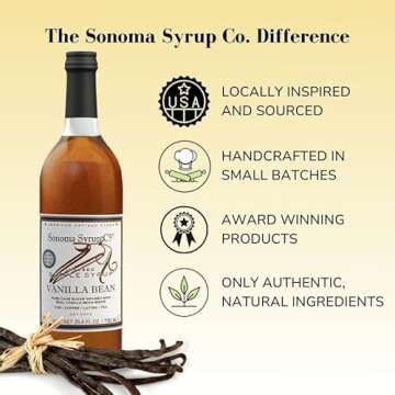Sonoma Syrup Co Vanilla Bean Infused Syrup, 25.4 Fl Oz for Coffee, Cocktails, and Cooking