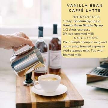 Sonoma Syrup Co Vanilla Bean Infused Syrup, 25.4 Fl Oz for Coffee, Cocktails, and Cooking