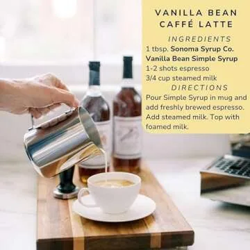 Sonoma Syrup Co Vanilla Bean Infused Syrup, 25.4 Fl Oz for Coffee, Cocktails, and Cooking