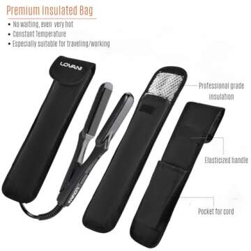 LOVANI Mini Flat Iron, Tourmaline Ceramic Small Hair Straightener, Dual Voltage Travel Hair Iron for Worldwide Use, Portable Mini Straightener with Insulated Bag