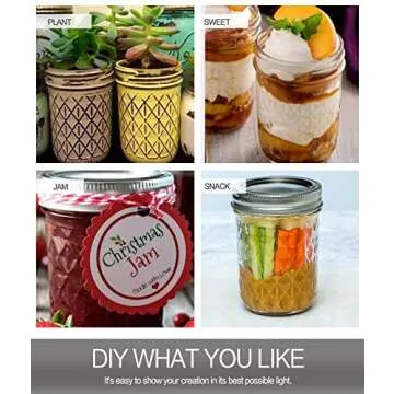 VERONES 16 Pack 8 OZ Mason Jars with Extra Lids