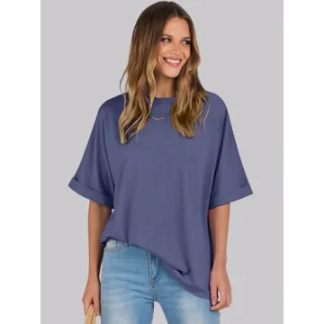 ANRABESS Women's Oversized Comfortable Trendy Summer Tee