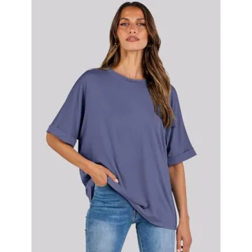 ANRABESS Women's Oversized Comfortable Trendy Summer Tee