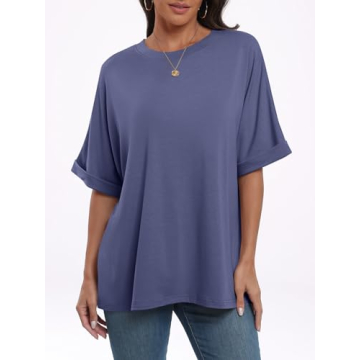 ANRABESS Women's Oversized Comfortable Trendy Summer Tee