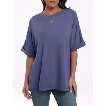 ANRABESS Women's Oversized Comfortable Trendy Summer Tee