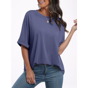 ANRABESS Women's Oversized Comfortable Trendy Summer Tee