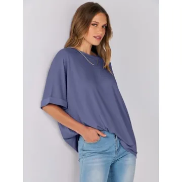 ANRABESS Women's Oversized Comfortable Trendy Summer Tee
