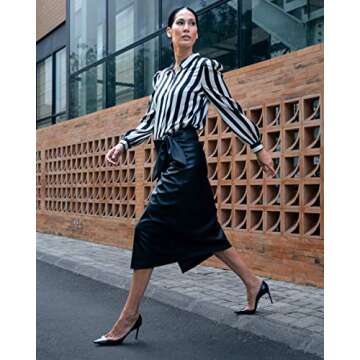 The Drop Women's Black/White Stripe Angel Sleeve Long Sleeve Shirt by @jonnycota, L