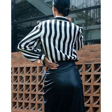 The Drop Women's Black/White Stripe Angel Sleeve Long Sleeve Shirt by @jonnycota, L