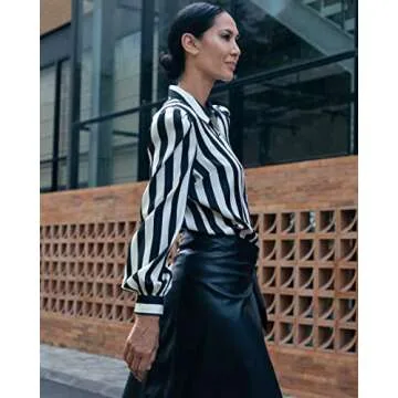 The Drop Women's Black/White Stripe Angel Sleeve Long Sleeve Shirt by @jonnycota, L