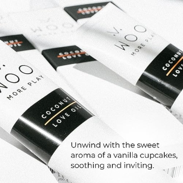 Woo More Play Coconut Love Oil | Organic Coconut Oil Personal Lubricant for Men and Women | Natural and Clean Ingredients | Doubles as Massage Oil | Relaxing Scent | 3.3 fl Oz