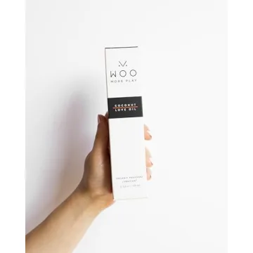 Woo More Play Coconut Love Oil | Organic Coconut Oil Personal Lubricant for Men and Women | Natural and Clean Ingredients | Doubles as Massage Oil | Relaxing Scent | 3.3 fl Oz