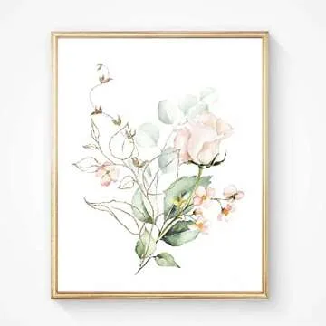 Botanical Rose Wall Art Set - Modern Floral Prints