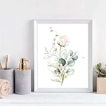 Botanical Rose Wall Art Set - Modern Floral Prints