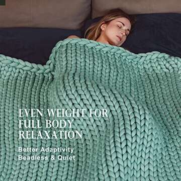 Cottonblue Knitted Weighted Blanket 12lbs, Handmade Weighted Blanket - Soft, Breathable & Evenly Weighted for Better Sleep, Twin/Full Size 48"x72", Machine Washable, All-Season Comfort