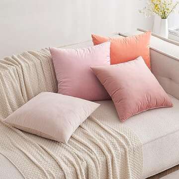 MIULEE Pack of 2 Pillow Covers Velvet Throw Pillow Covers 20x20 Inch Soft Solid Decorative Square Set Cushion Cases for Spring Couch Sofa Bedroom