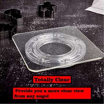 7" Clear Cookie Decorating Turntable with Non-Slip Mat, San SOP Acrylic Bearing Base with Square Clear Top，Icing Your Cookies & Cupcakes Easier