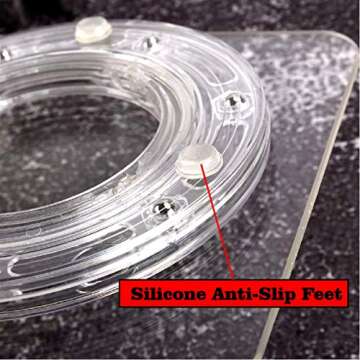 7" Clear Cookie Decorating Turntable with Non-Slip Mat, San SOP Acrylic Bearing Base with Square Clear Top，Icing Your Cookies & Cupcakes Easier