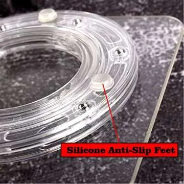 7" Clear Cookie Decorating Turntable with Non-Slip Mat, San SOP Acrylic Bearing Base with Square Clear Top，Icing Your Cookies & Cupcakes Easier
