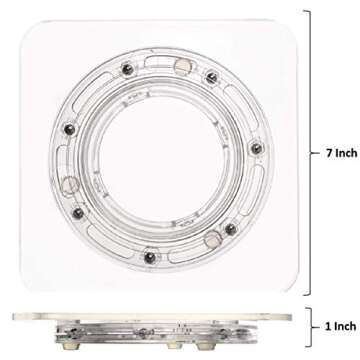 7" Clear Cookie Decorating Turntable with Non-Slip Mat, San SOP Acrylic Bearing Base with Square Clear Top，Icing Your Cookies & Cupcakes Easier