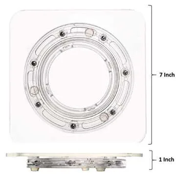 7" Clear Cookie Decorating Turntable with Non-Slip Mat, San SOP Acrylic Bearing Base with Square Clear Top，Icing Your Cookies & Cupcakes Easier