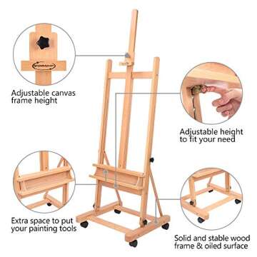 ShowMaven Adjustable Studio Artist Easel - Perfect for Artists