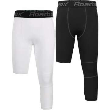 Roadbox Boys 3/4 Compression Pants 2 Pack for Athletes