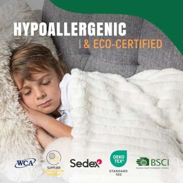 GO Premium Plush Soft Throw Blanket for Couch - White Fleece Blanket for Living Room, Bedroom, Home Decor - Small Couch Blanket for Men, Women (50x60 Inches)