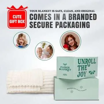 GO Premium Plush Soft Throw Blanket for Couch - White Fleece Blanket for Living Room, Bedroom, Home Decor - Small Couch Blanket for Men, Women (50x60 Inches)