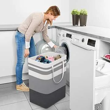 Collapsible Laundry Basket with Easy Carry Handles