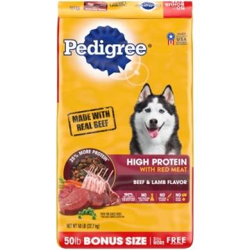 PEDIGREE High Protein Adult Dog Food - Beef & Lamb Flavor, 50 lb.