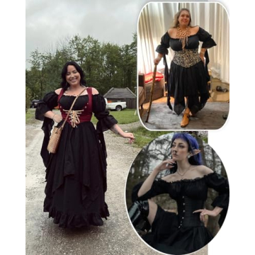 Black Victorian Gothic Witch Dress Renaissance Costume