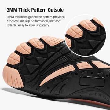 HIITAVE Water Shoes for Women Barefoot Quick Dry for Beach River Swim Pool Yoga Walking Surfing Kayaking Light Pink 8.5 M US Women