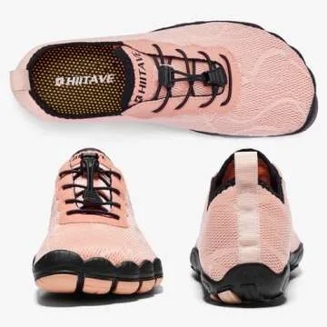 HIITAVE Water Shoes for Women Barefoot Quick Dry for Beach River Swim Pool Yoga Walking Surfing Kayaking Light Pink 8.5 M US Women