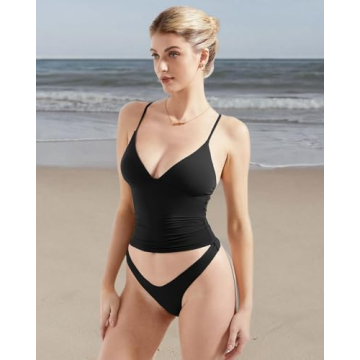 SUUKSESS Sexy Deep V Neck Fitted Camisole for Women