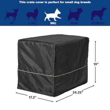 MidWest Homes for Pets Dog Crate Cover, Privacy Dog Crate Cover Fits MidWest Dog Crates, Crate Cover Only, Machine Wash & Dry, Black, 24-Inch