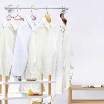 WEBI Clothing Rack Wall Mount White,24" Industrial Pipe Clothes Rack for Hanging Clothes,Heavy Duty Iron Garment Rack Bar,Retail Display Clothes Rod for Closet,Laundry Room