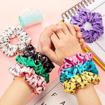 Stylish Velvet Dance Hair Scrunchies - 8 Packs for Women