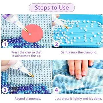 RovyFota Diamond Painting Pen, Handmade Resin Diamond Painting Pens with Glue Clay and Various Tips, More Comfortable and Faster, 5D Diamond Painting Tools for Diamond Paintings Hobby (Pink)