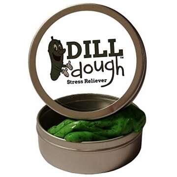 Dill Dough™ Deluxe Glow-in-The-Dark Stress Reliever Putty – Stress Relief Toys for Girlfriends Pickle Gifts Stocking Stuffers for Women Adults Dill-Dough™ Dill Scented Weird