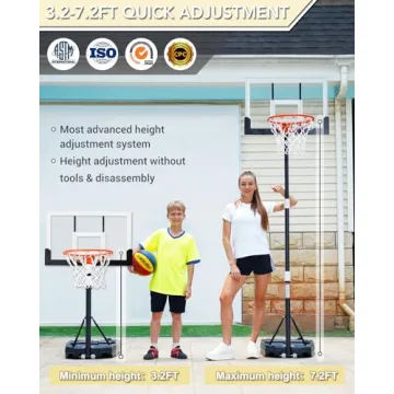 WIN.MAX Kids Basketball Hoop Adjustable Outdoor Indoor Fun