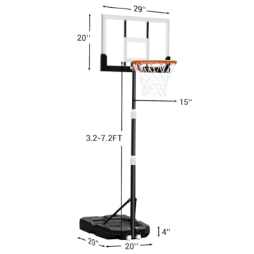 WIN.MAX Kids Basketball Hoop Adjustable Outdoor Indoor Fun