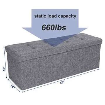 SONGMICS 43 Inch Storage Ottoman Bench for Stylish Decor