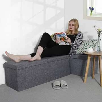 SONGMICS 43 Inch Storage Ottoman Bench for Stylish Decor