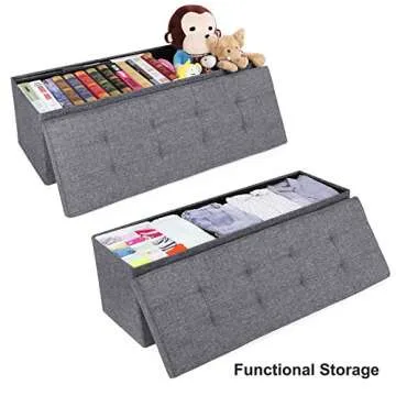 SONGMICS 43 Inch Storage Ottoman Bench for Stylish Decor