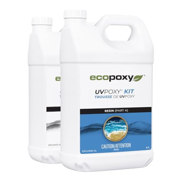 EcoPoxy UVPoxy Table Top Coating & Art Epoxy Resin Kit - 2.11 Gal / 8L: Fast-Curing, UV/Yellowing Re...