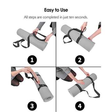 REEHUT Yoga Mat Strap - Durable Adjustable Carrier & Stretching Aid