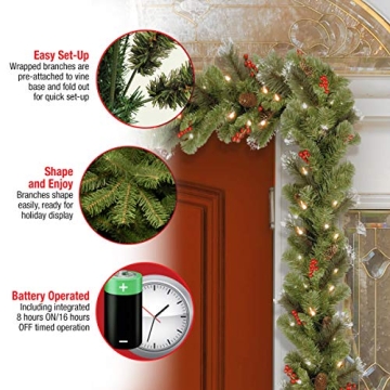 Stunning 9ft Pre-Lit Christmas Garland for Home Decor